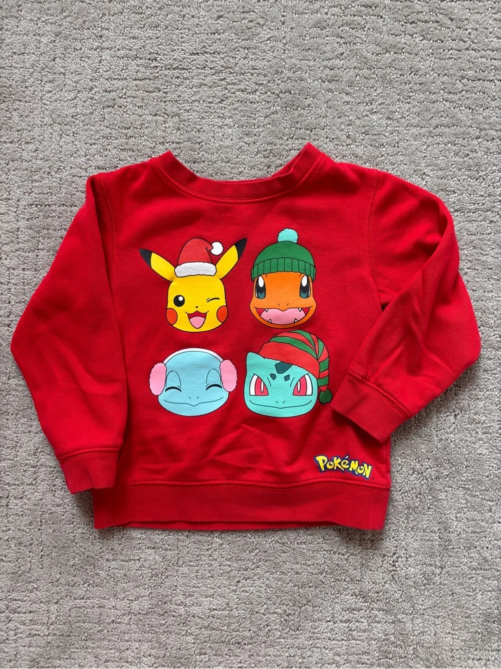 Pokémon Kids' Red Holiday Crewneck Sweatshirt